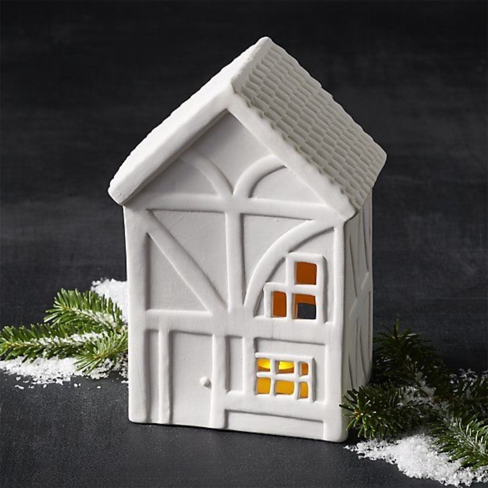ISO CRATE & BARREL PORCELAIN CHRISTMAS HOUSES - Picture 4 of 4